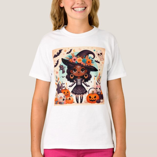 Camiseta Beautiful little witch halloween party (Frente)