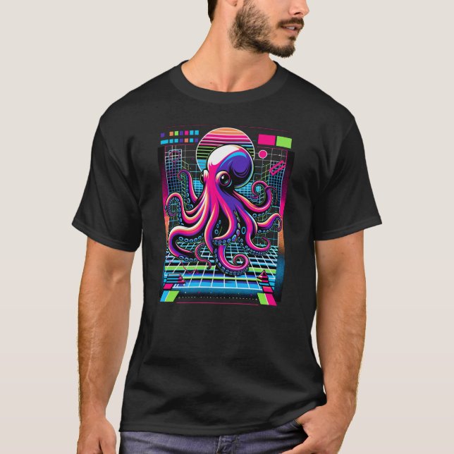 Camiseta Beautiful Octopus Animal watching on Zoo Safari Oc (Frente)