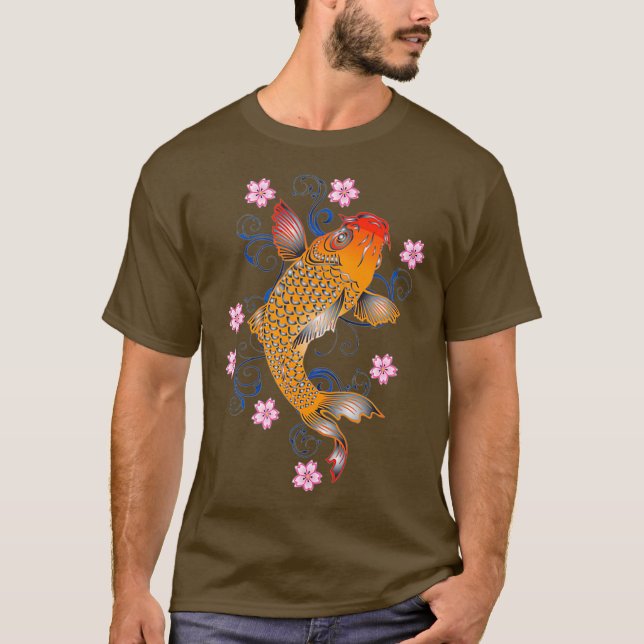 Camiseta Beautiful Orange Koi Fish Japanese Style (Frente)