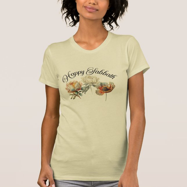 Camiseta Beautiful Sabbath T-Shirt with flowers  (Frente)