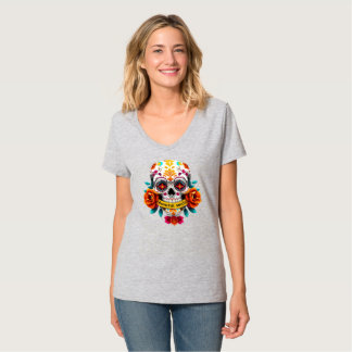 Camiseta Beautiful Souls Sugar Skull Rose Banner Art