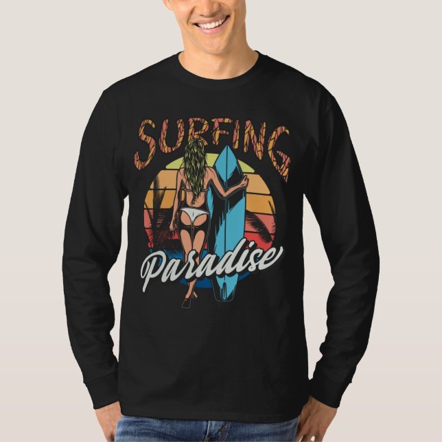 Camiseta Beautiful Surfing Surfboard Retro Graphic (Frente)