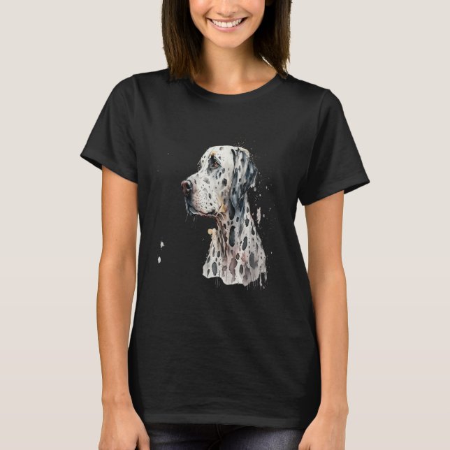 Camiseta Beautiful Watercolor Dalmatian Portrait (Frente)