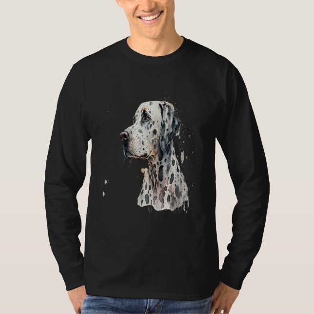 Camiseta Beautiful Watercolor Dalmatian Portrait (Frente)
