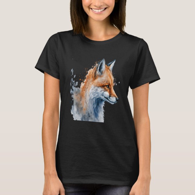 Camiseta Beautiful Watercolor Fox Portrait (Frente)