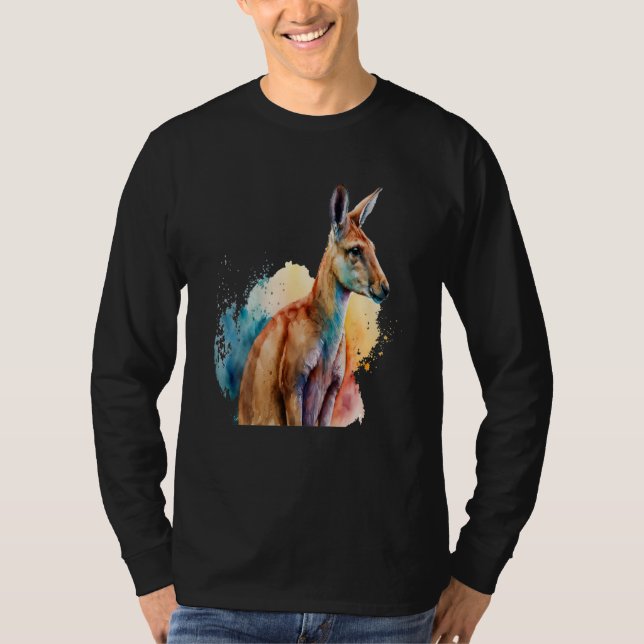 Camiseta Beautiful Watercolor Kangaroo Portrait (Frente)