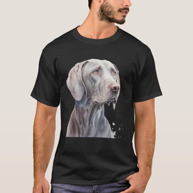 Camiseta Beautiful Watercolor Weimaraner Portrait (Frente)