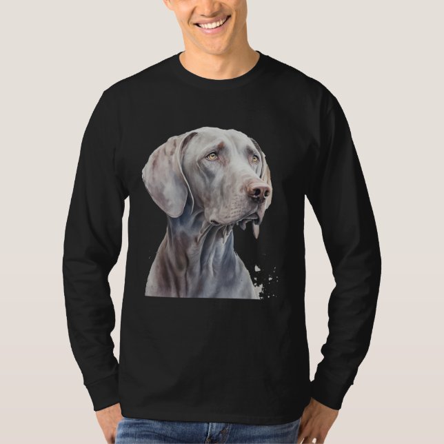 Camiseta Beautiful Watercolor Weimaraner Portrait (Frente)