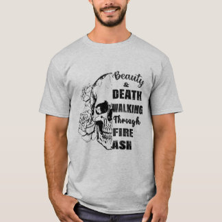 Camiseta 👉 "Beauty & Death - Skull Rose Grunge T-Shirt"