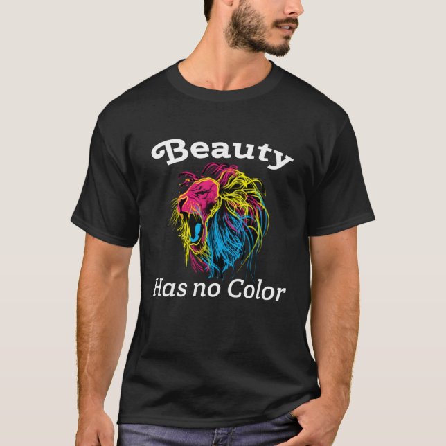 Camiseta Beauty Has No Colour Lion Face Multi Colour Equali (Frente)