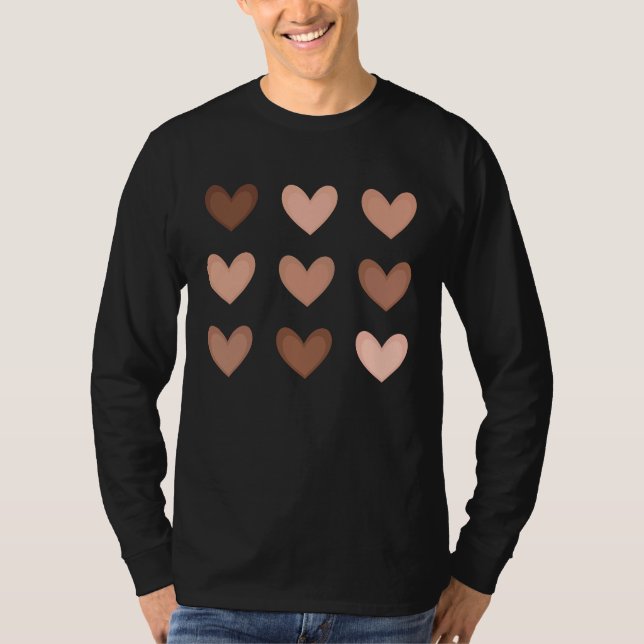 Camiseta Beauty Has No Skin Tone Melanin Diversity Hearts (Frente)
