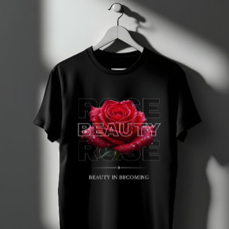 Camiseta Beauty In Becoming Vintage Red Rose Floral