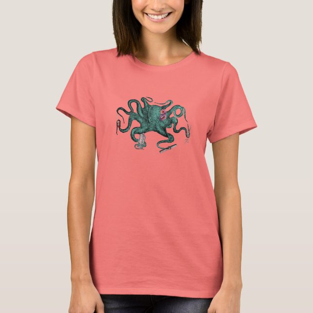 Camiseta Beauty Octopus Ringer Tee (Frente)