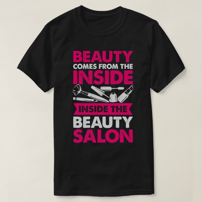 Camiseta Beauty Salon Makeup Artista Cosmetologista Gift (Frente do Design)