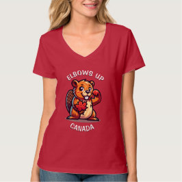 Camiseta Beaver com Folha de Mapeamento e Cotovelos no Cana