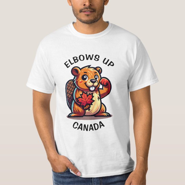 Camiseta Beaver com Folha de Mapeamento e Cotovelos no Cana (Frente)