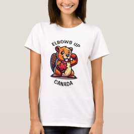 Camiseta Beaver com Folha de Mapeamento e Cotovelos no Cana