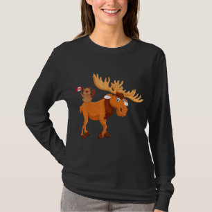 Camiseta Beaver com Moose Maple Leaf Canada Flag