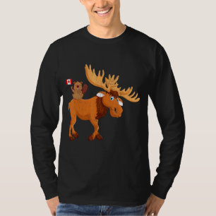 Camiseta Beaver com Moose Maple Leaf Canada Flag