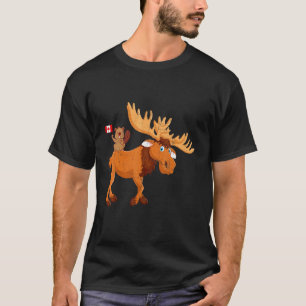 Camiseta Beaver com Moose Maple Leaf Canada Flag