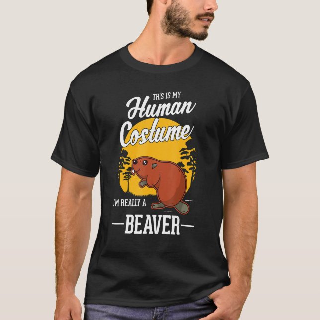Camiseta Beaver Costume Humano Beaver (Frente)