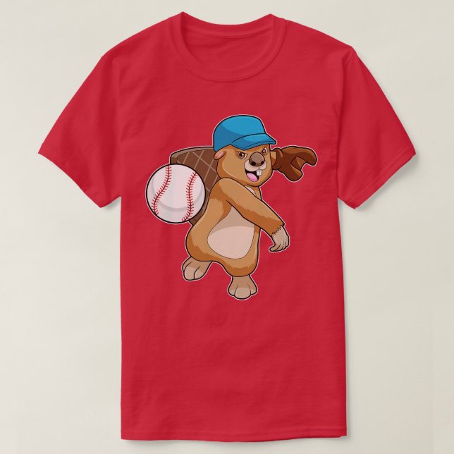 Camiseta Beaver no Baseball Sports com Boné (Frente do Design)