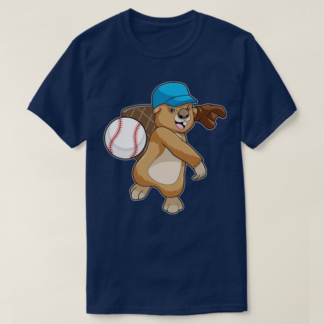 Camiseta Beaver no Baseball Sports com Boné (Frente do Design)
