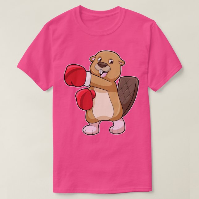 Camiseta Beaver no Boxing com luvas no Boxing (Frente do Design)