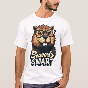 Camiseta Beaverly Smart - Castor Engraçado com Gráfico de Ó