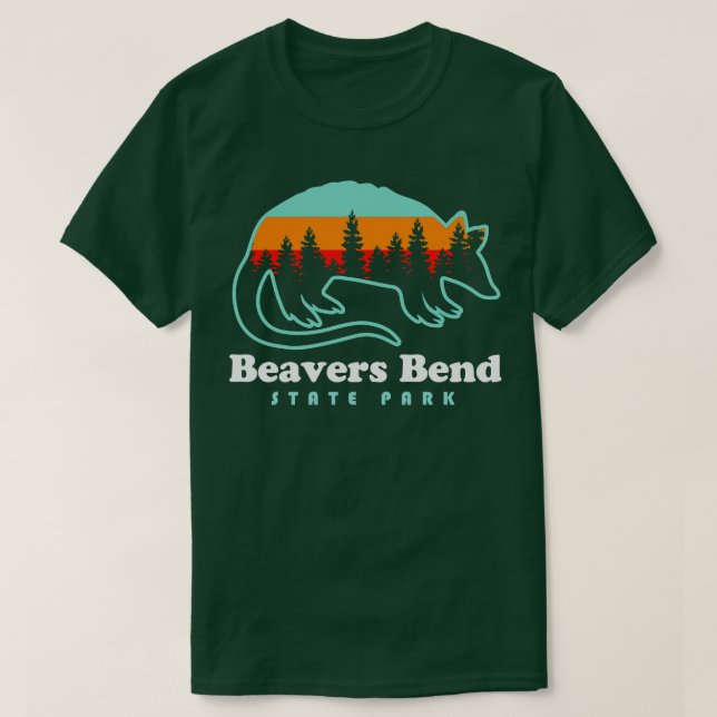 Camiseta Beavers Bend State Park Armadillo Oklahoma Camping (Frente do Design)