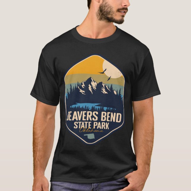 Camiseta Beavers Bend State Park Oklahoma OK Retro Camping  (Frente)