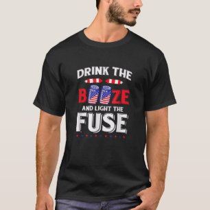 Camiseta Beba A Tampa E Acenda O Bebado Do Bebendo De Fusív
