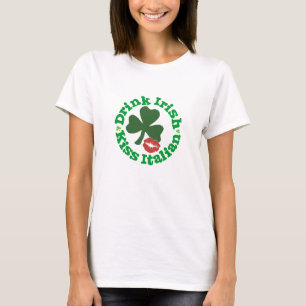 Camiseta Beba Beijo Irlandês Lábios Vermelhos Italianos Tre