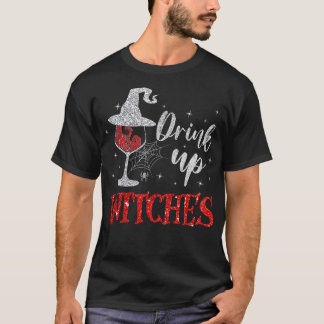 Camiseta Beba Bruxas Vidro Dia de as Bruxas engraçado Drink