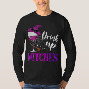 Camiseta Beba Bruxas Vinho Bebendo De Halloween Cos