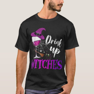 Camiseta Beba Bruxas Vinho Bebendo De Halloween Cos