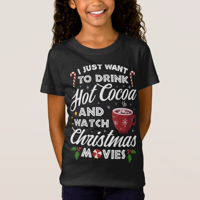 Camiseta Beba Cacau Quente Assista Filmes De Natal Engraçad (Frente)