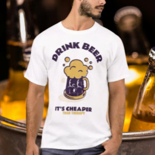 Camiseta Beba Cerveja É Mais Barato do que Terapia
