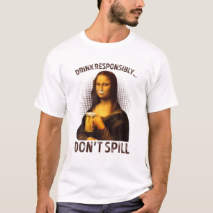 Camiseta Beba com responsabilidade Não Derramar Engraçado M