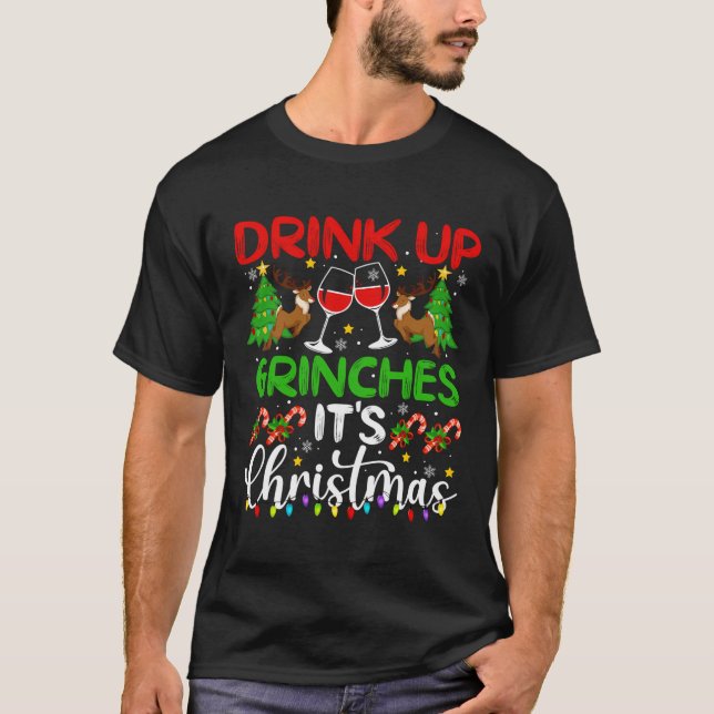 Camiseta Beba Grinches É Festa De Natal Engraçado. (Frente)