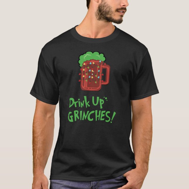 Camiseta Beba Grinches Engraçados Bebado Feriado De Natal S (Frente)