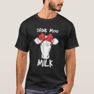 Camiseta Beba Leite de Vaca Engraçada Ideia de Leite da Vac