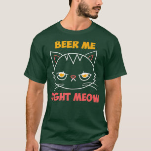 Camiseta Beba-Me Diretamente Miau Gato Booze Beer Engraçado
