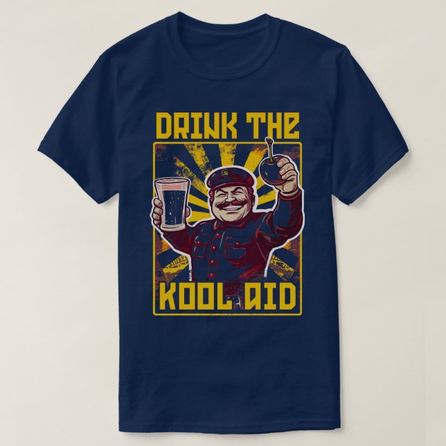 Camiseta Beba O Memória Comunista Retro KoolAid (Frente do Design)