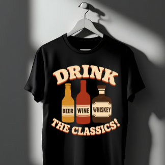 Camiseta Beba Os Clássicos Cerveja Vinho Whisky