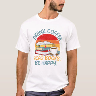 Camiseta Beba Os Livros De Leitura De Café