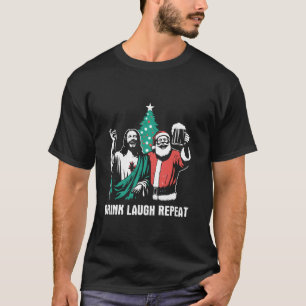 Camiseta Beba Ria Repetir Papais noeis Engraçados Jesus Beb