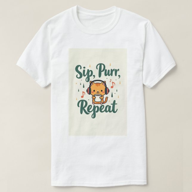Camiseta Beba Ronronar Repita  (Frente do Design)
