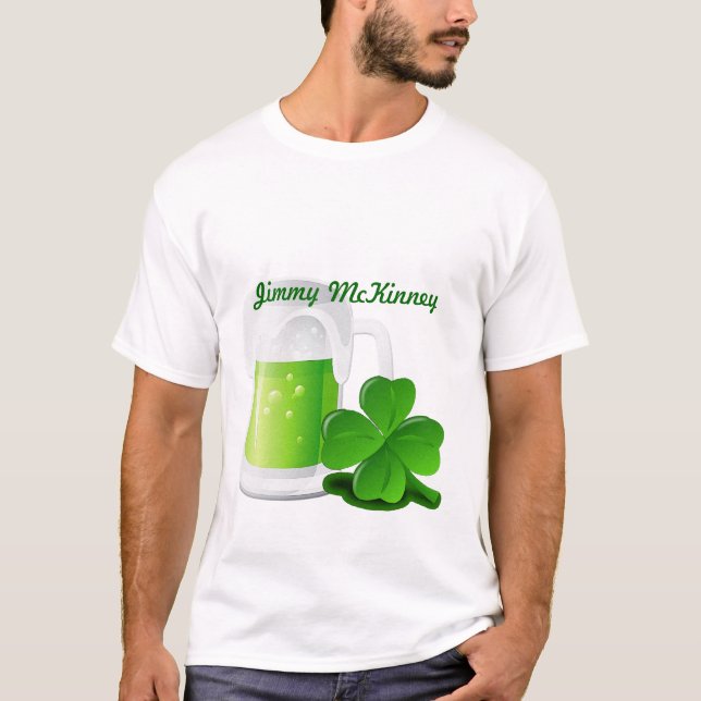 Camiseta Beba & Seja Feliz Nome PERSONALIZADO irlandês ou E (Frente)
