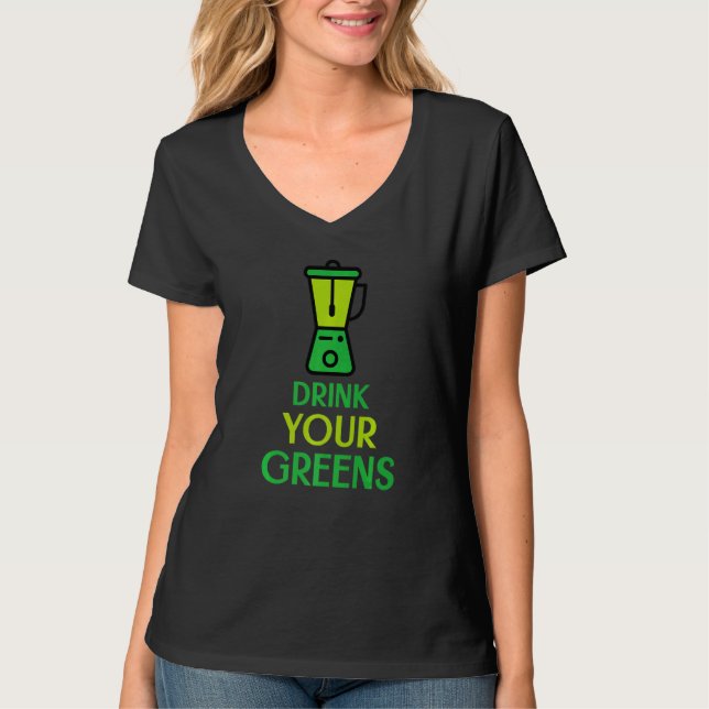 Camiseta Beba Seus Verdes Misture-Os Com Um Vegan Verde (Frente)